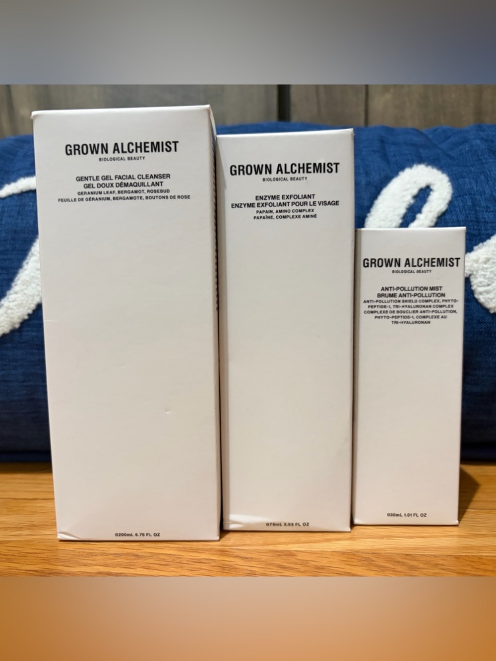 Grown Alchemist White Skincare Trio Packaging